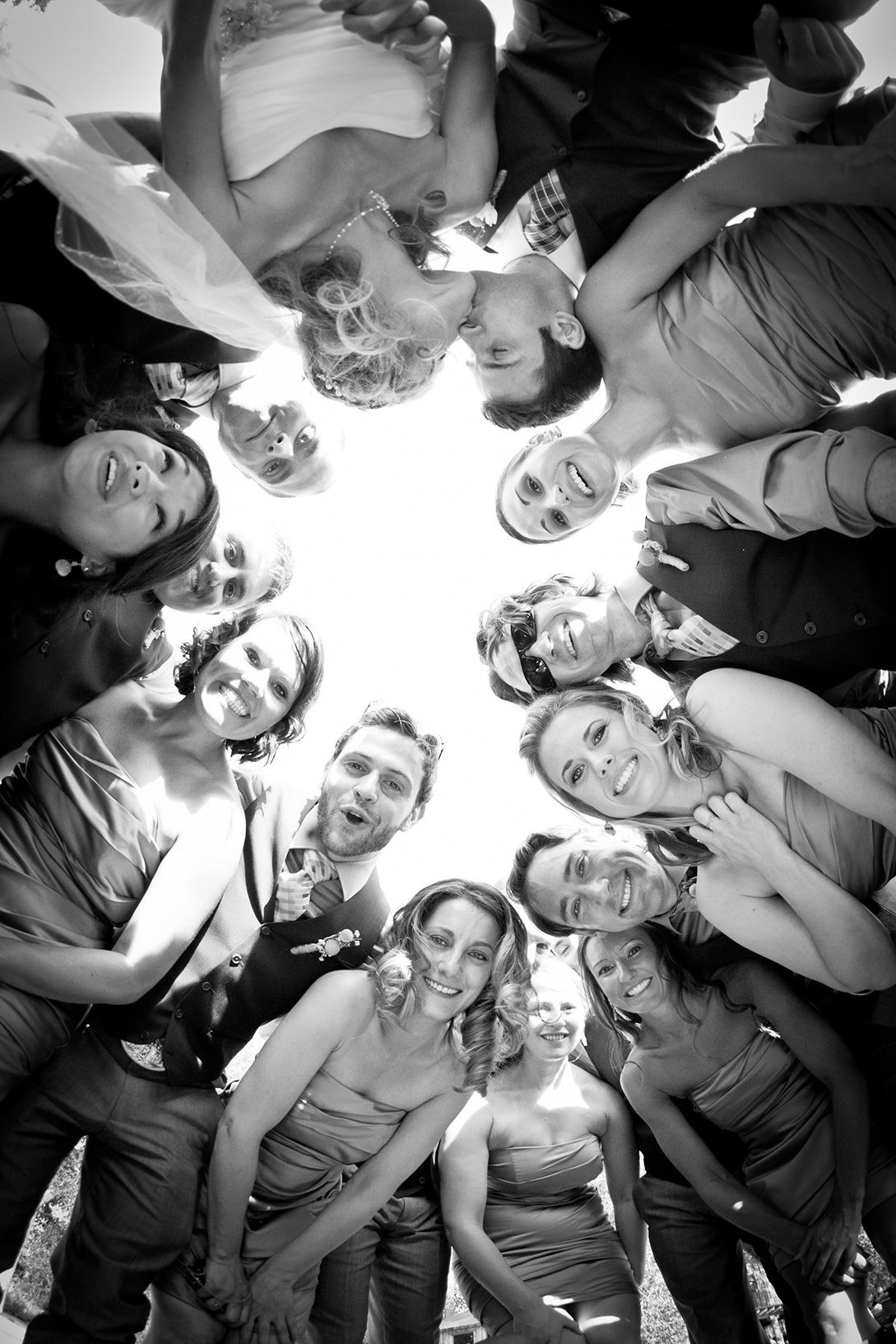 large group photo of the wedding party during a topsail island beach wedding